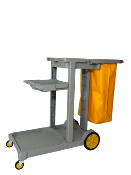 Janitorial Supplies General - Cart Combo Cart White Designed for Versatility (Gray)